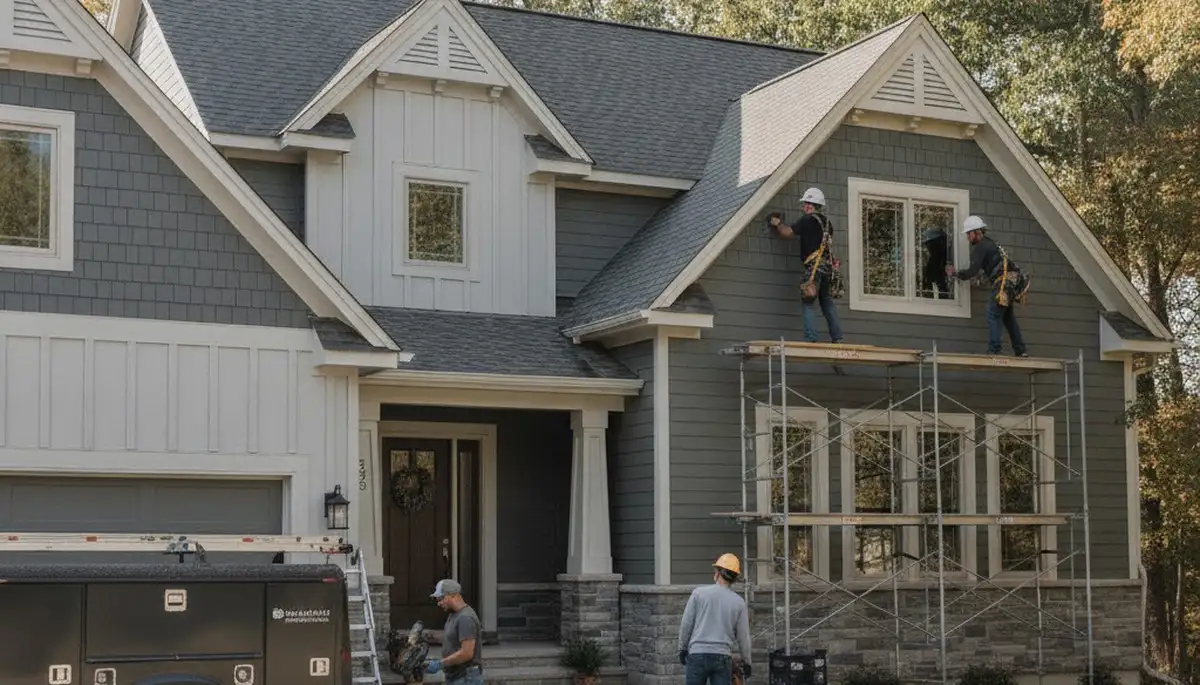 Vinyl siding installation by Minneapolis, MN siding contractors for a home exterior update