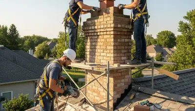 Minneapolis, MN chimney repair for cracked masonry and storm damage by FX Remodeling & Exteriors
