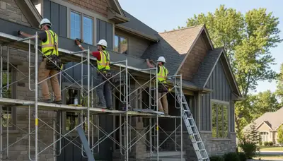 Vinyl siding installation in Minneapolis, MN for a home exterior by a professional siding contractor