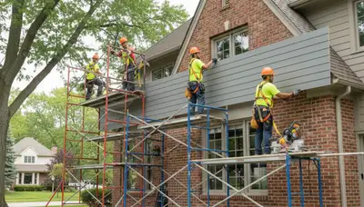 Minneapolis MN siding contractor installing durable vinyl siding on a home