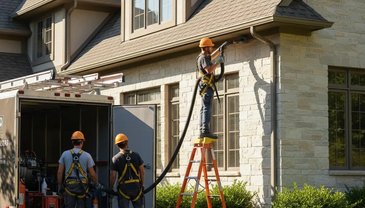 Minneapolis, MN gutter cleaning by FX Remodeling & Exteriors for clear, protected home drainage