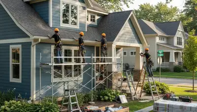 Vinyl siding installation in Minneapolis, MN for a residential home exterior