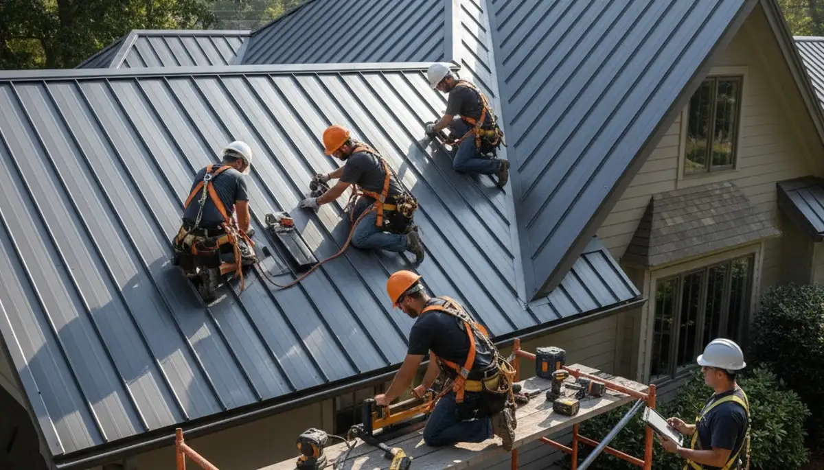 Metal roofing installation on a Minneapolis, MN home by FX Remodeling & Exteriors
