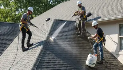 Minneapolis roof cleaning removes moss and debris to protect this home in Minneapolis, MN