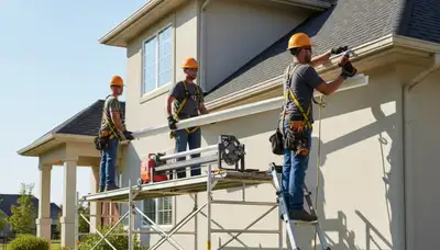 Seamless gutters installed on Minneapolis, MN home for snow and spring meltwater protection