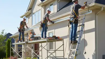 Seamless gutters installed on a Minneapolis, MN home for snow and spring meltwater protection