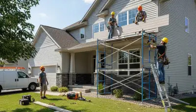 Vinyl siding installation for Minneapolis, MN home exterior by local siding contractor